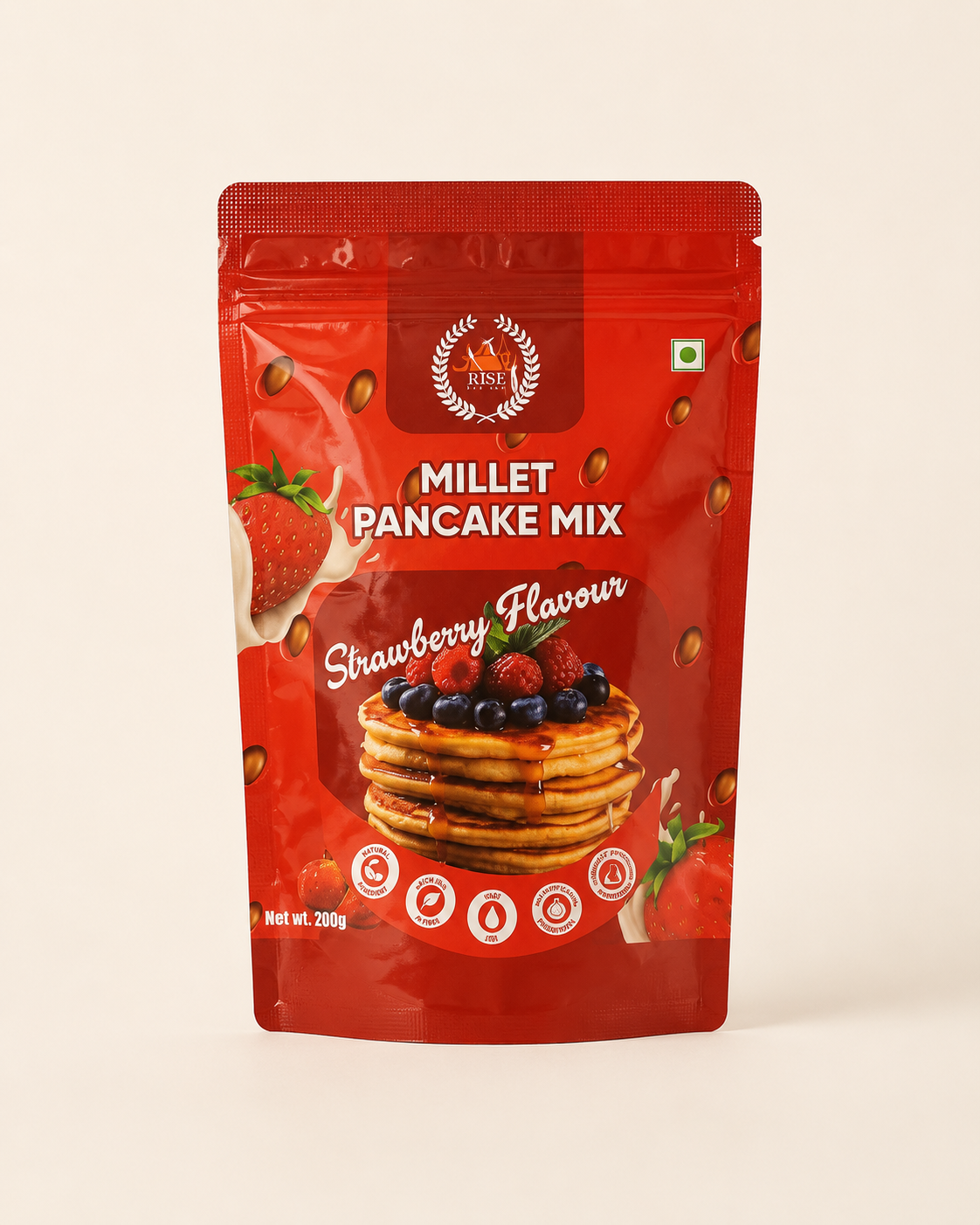 Strawberry millet Pancakes